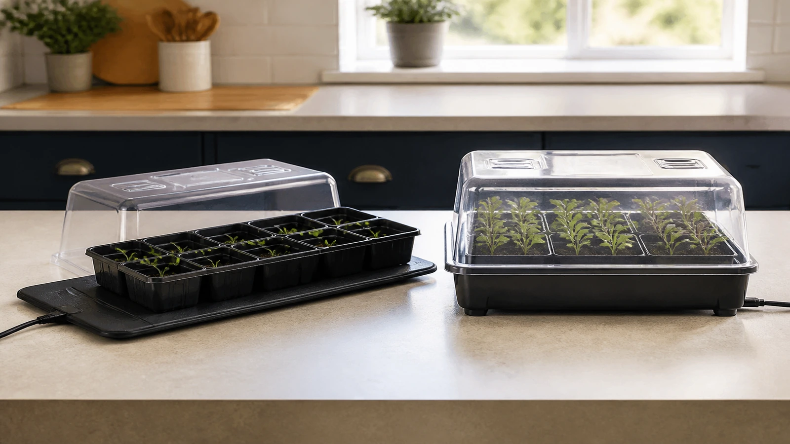 Seedling heat mat vs heated propagator UK: flexibility, humidity and when each wins