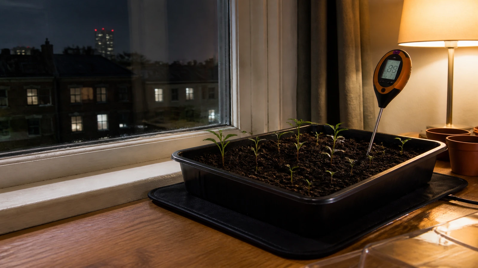 Windowsill seed starting too cold UK night: the glass-edge trap and bottom-heat fixes for flats